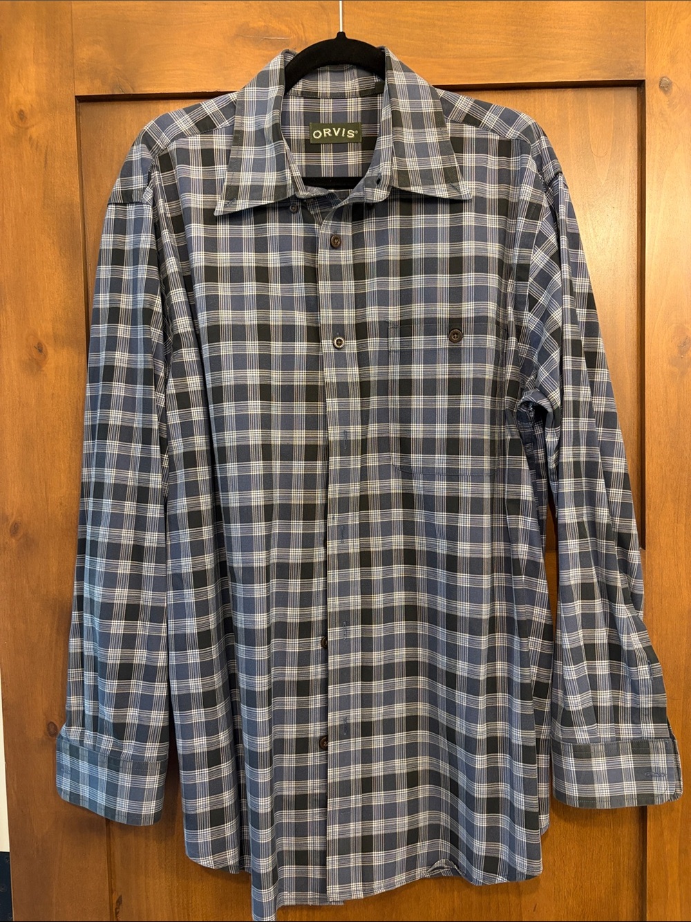 Men’s Orvis Blue Plaid Shirt